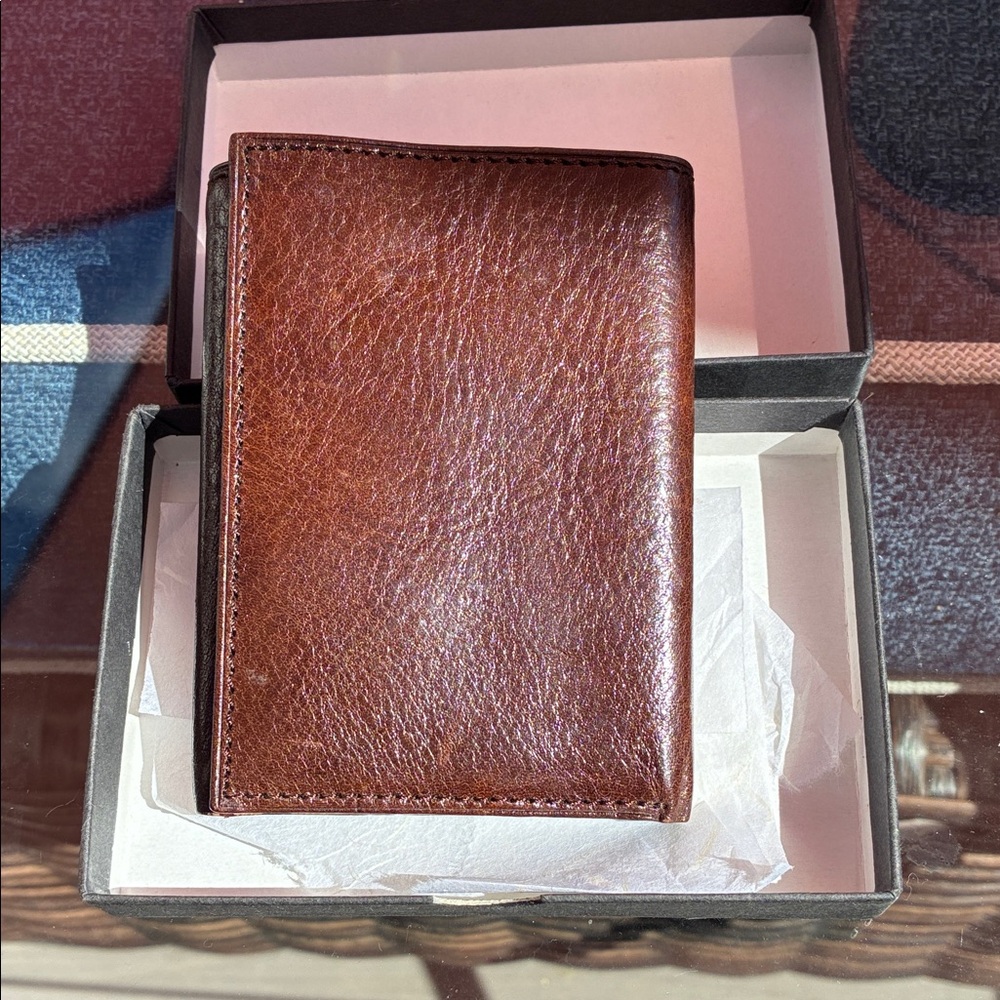 Kenneth Cole Rich Brown Leather Card Holder